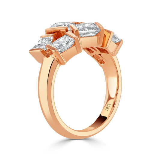 Hopscotch Rose Gold Princess Cut Diamond Ring