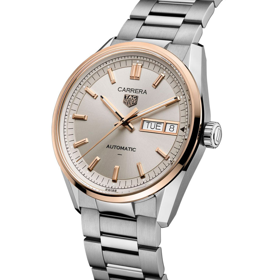 TAG Heuer Carrera Day-Date Steel 41mm Automatic Watch at David M Robinson