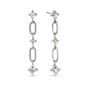 True North 18ct White Gold Diamond Drop Earrings