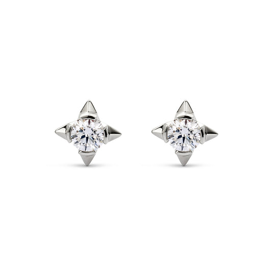 True North 18ct White Gold Diamond Stud Earrings