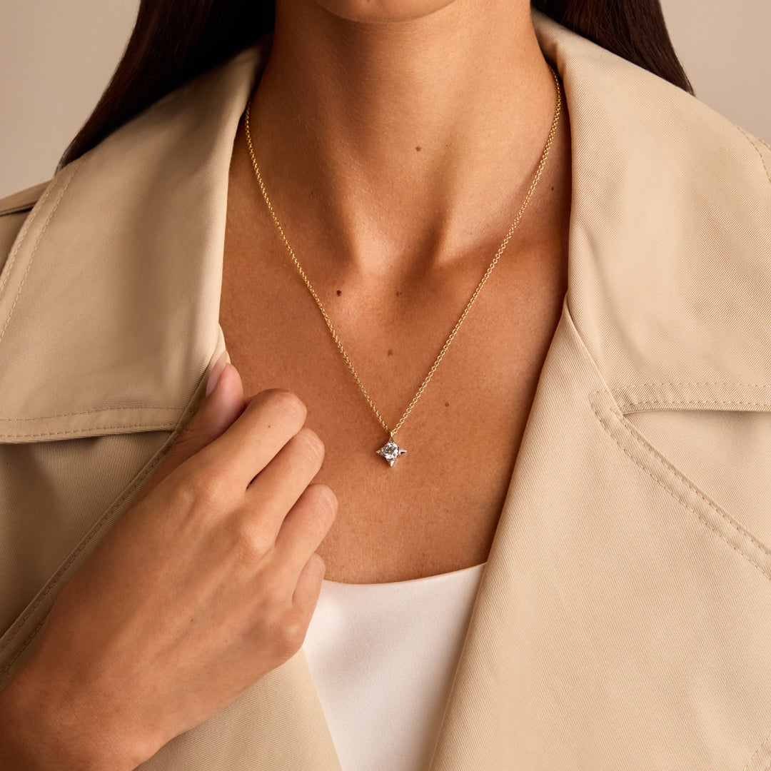 David M Robinson True North 18ct Yellow Gold Diamond Pendant
