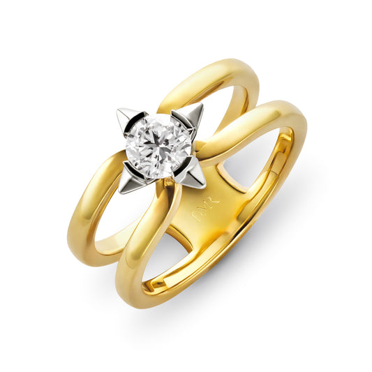 David M Robinson True North 18ct Yellow Gold Diamond Ring