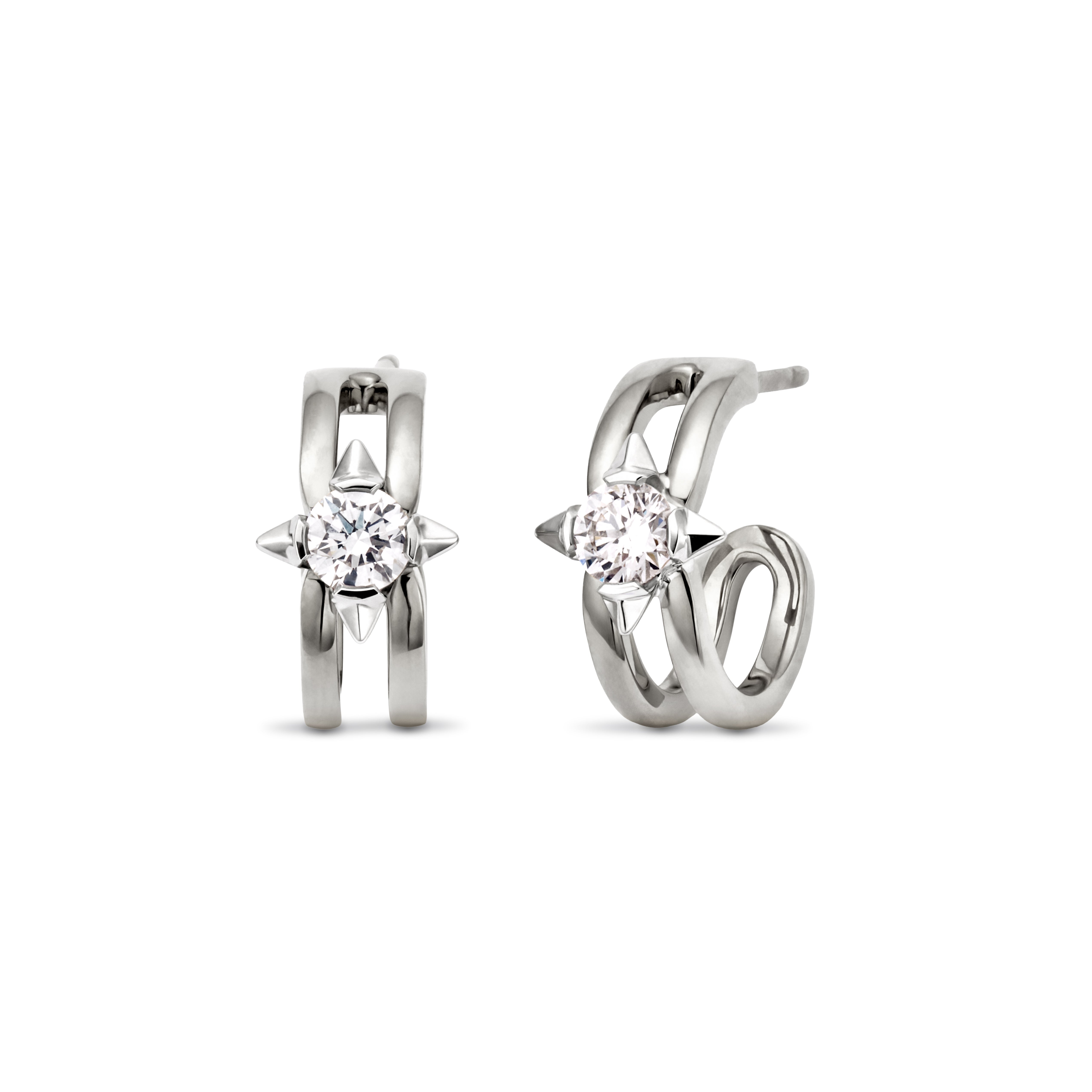 True North 18ct White Gold Diamond Hoop Earrings