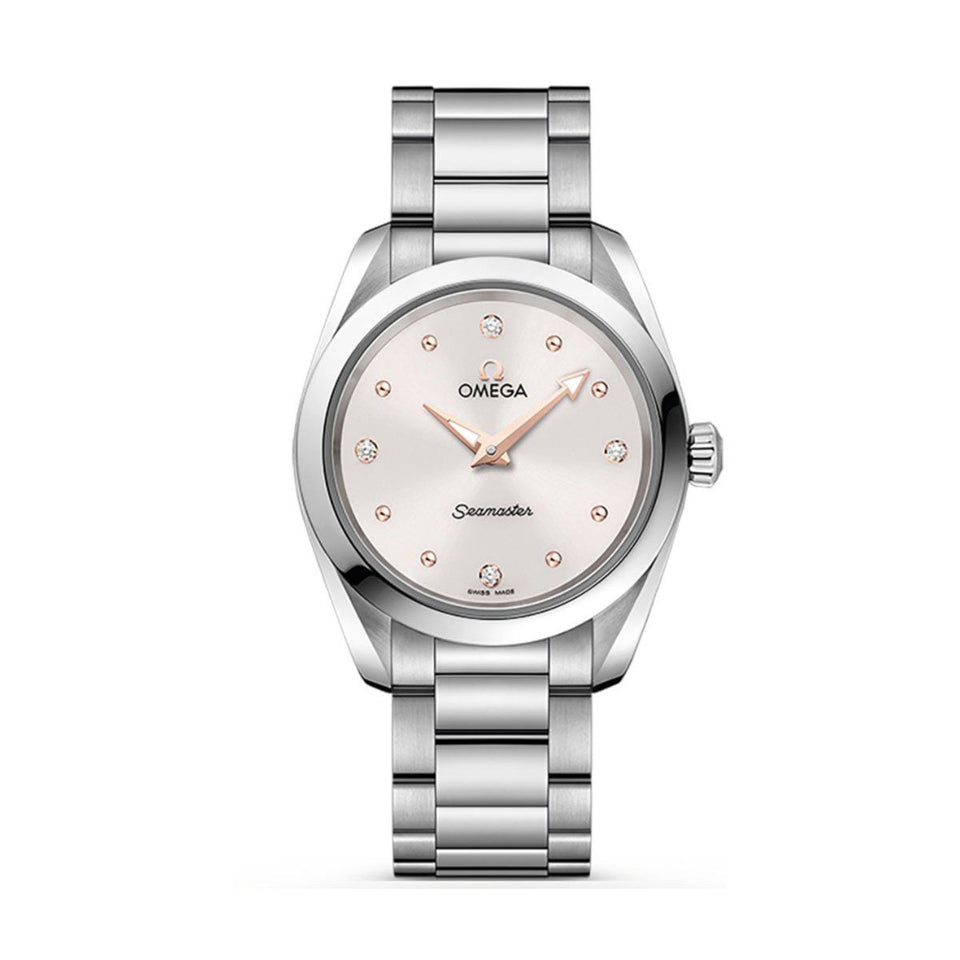 OMEGA Seamaster Aqua Terra 150m Quartz 28mm Watch O22010286054001 at DMR and the OMEGA Boutique Liverpool