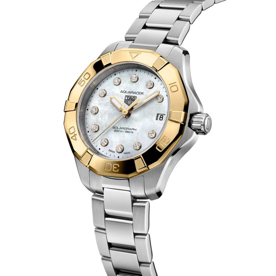 TAG Heuer Aquaracer Professional 200 Solargraph 34mm Watch at David M Robinson