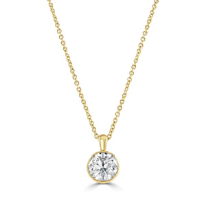 Diamond Classics Yellow Gold Bezel Set Diamond Pendant