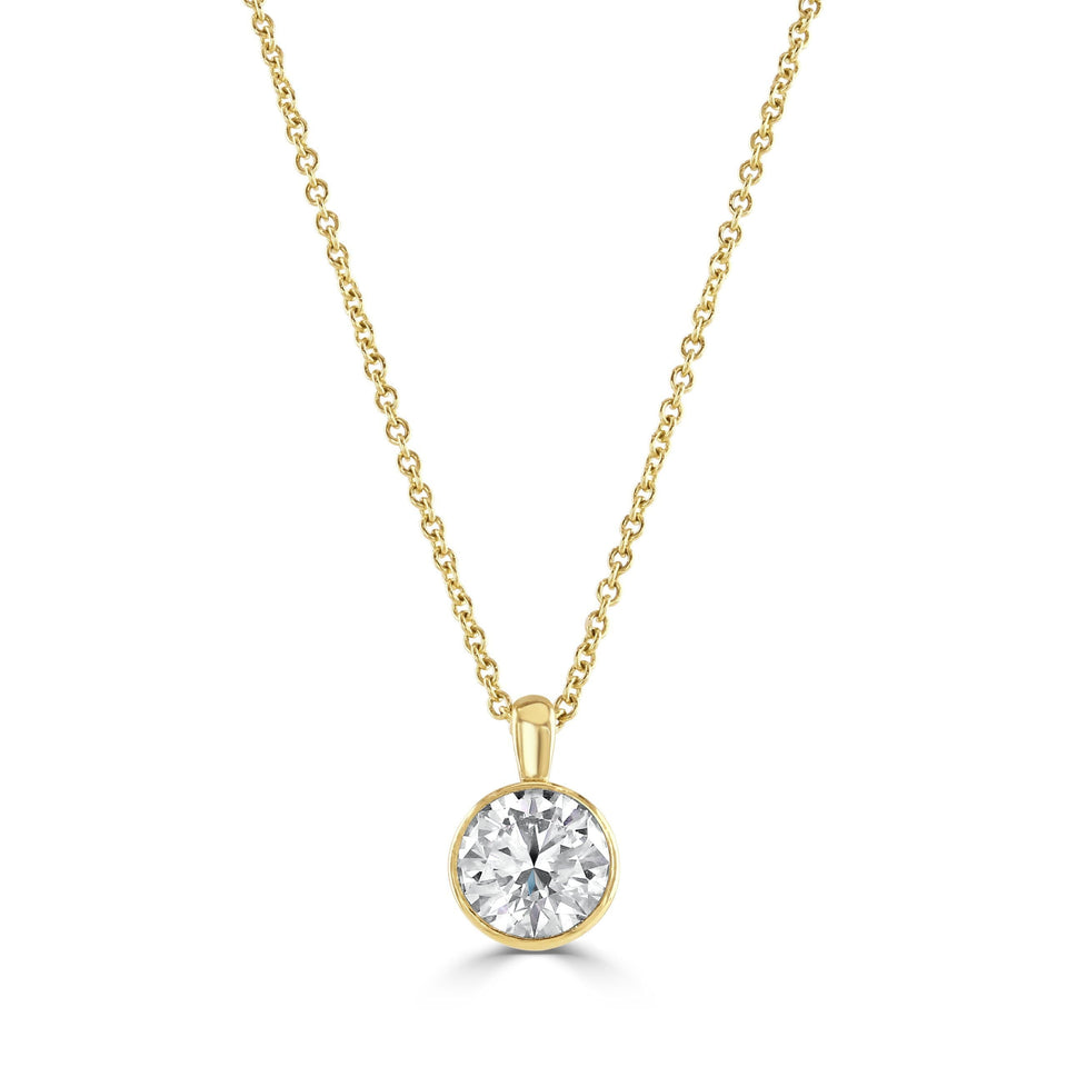 Diamond Classics 18ct Yellow Gold Bezel Set Diamond Pendant at David M Robinson