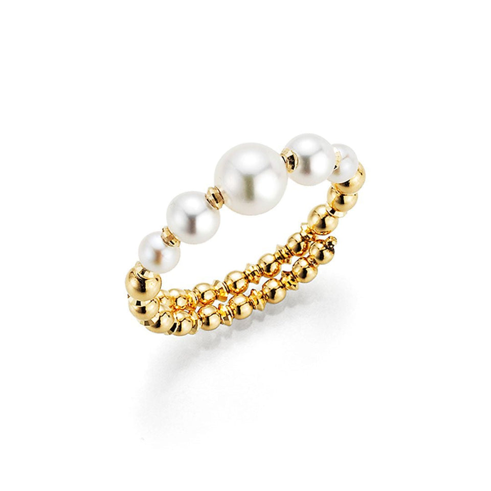 18ct Yellow Gold Akoya Pearl Ring at David M Robinson
