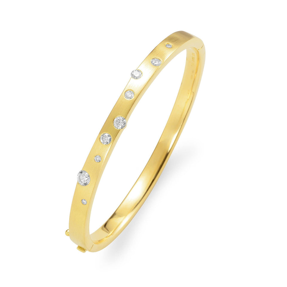 Cloud Nine Yellow Gold Diamond Bangle