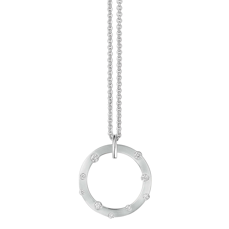 Cloud Nine 18ct White Gold Small Diamond Necklace at David M Robinson