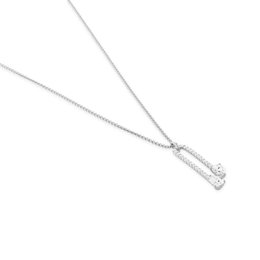 White Gold Pear Shape Diamond Pendant