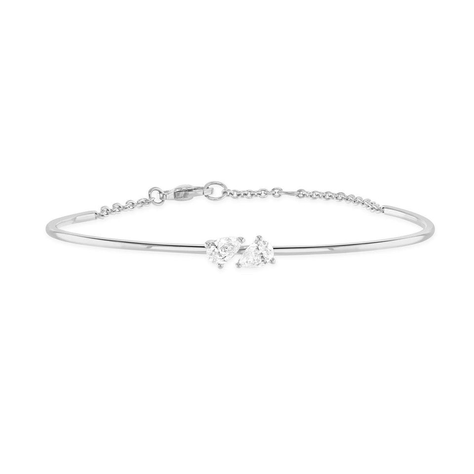 Ditto White Gold Pear Shape Diamond Bangle