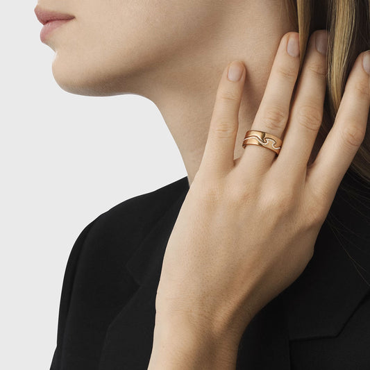Georg Jensen Fusion 18ct Rose Gold Diamond End Ring at David M Robinson