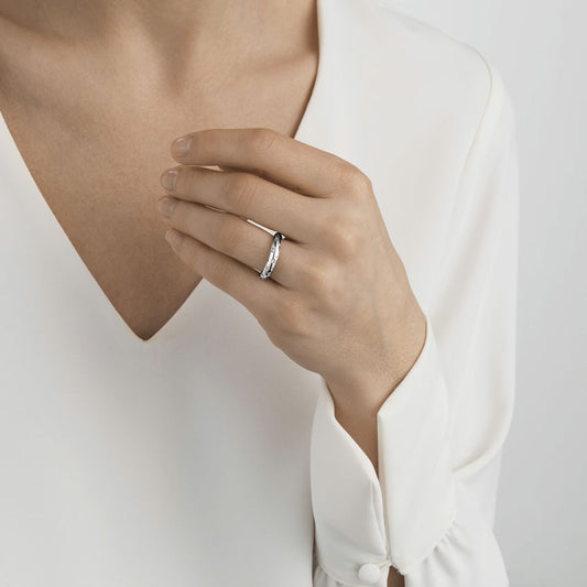 Georg Jensen Offspring Sterling Silver & Diamond Ring at David M Robinson