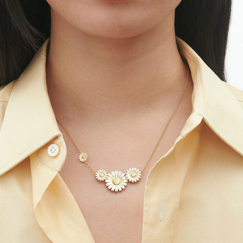 Gold Plated Sterling Silver Daisy Pendant at David M Robinson