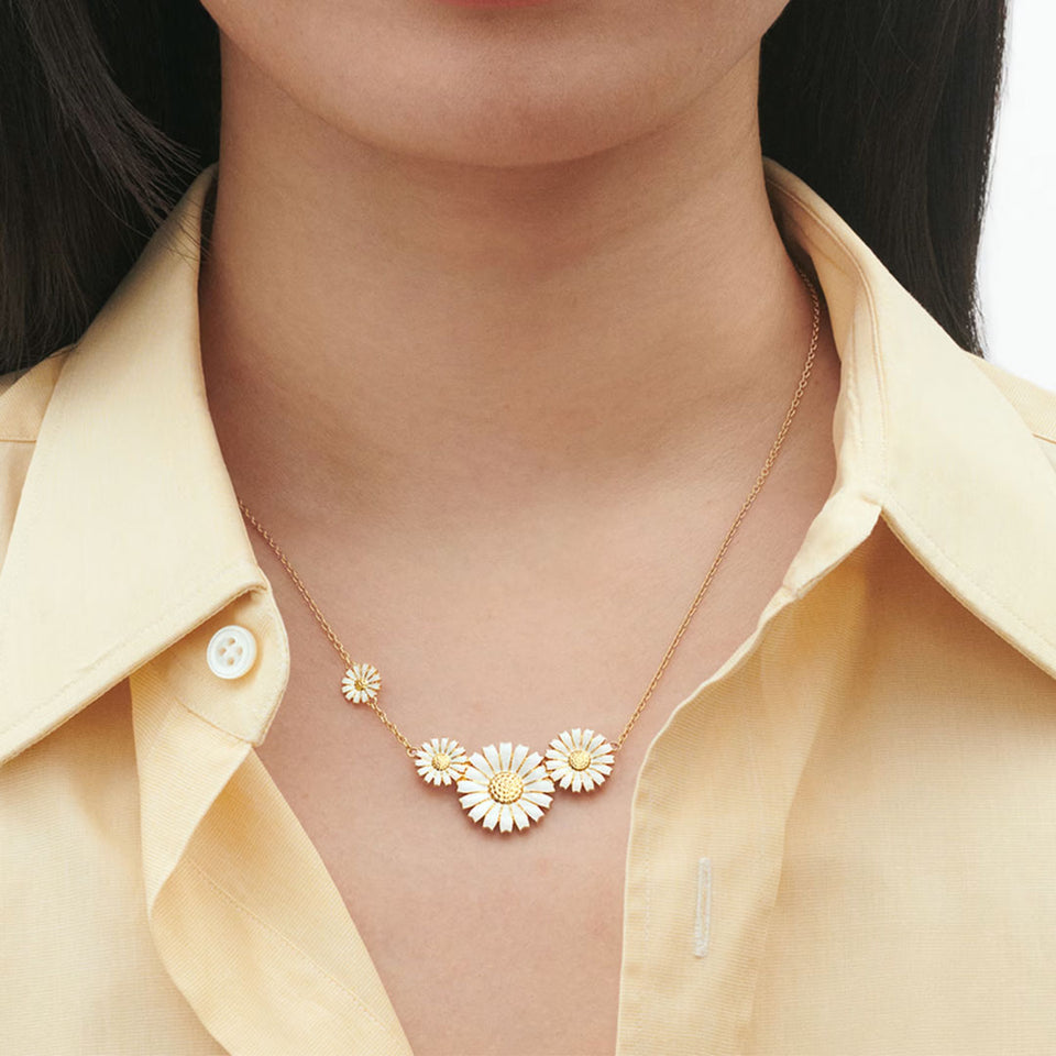 Gold Plated Sterling Silver Daisy Pendant at David M Robinson