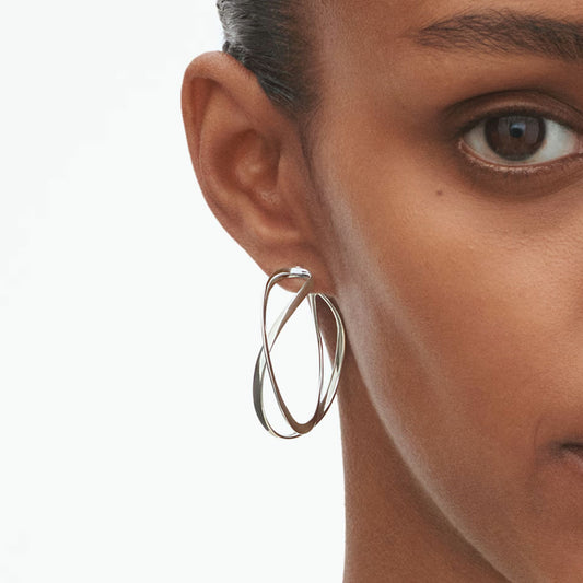 Georg Jensen Infinity Large Sterling Silver Hoops at David M Robinson