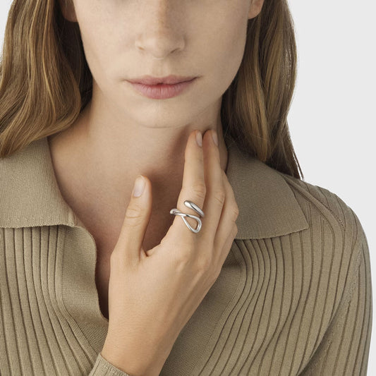 Georg Jensen Mercy Sterling Silver Swirl Ring at David M Robinson