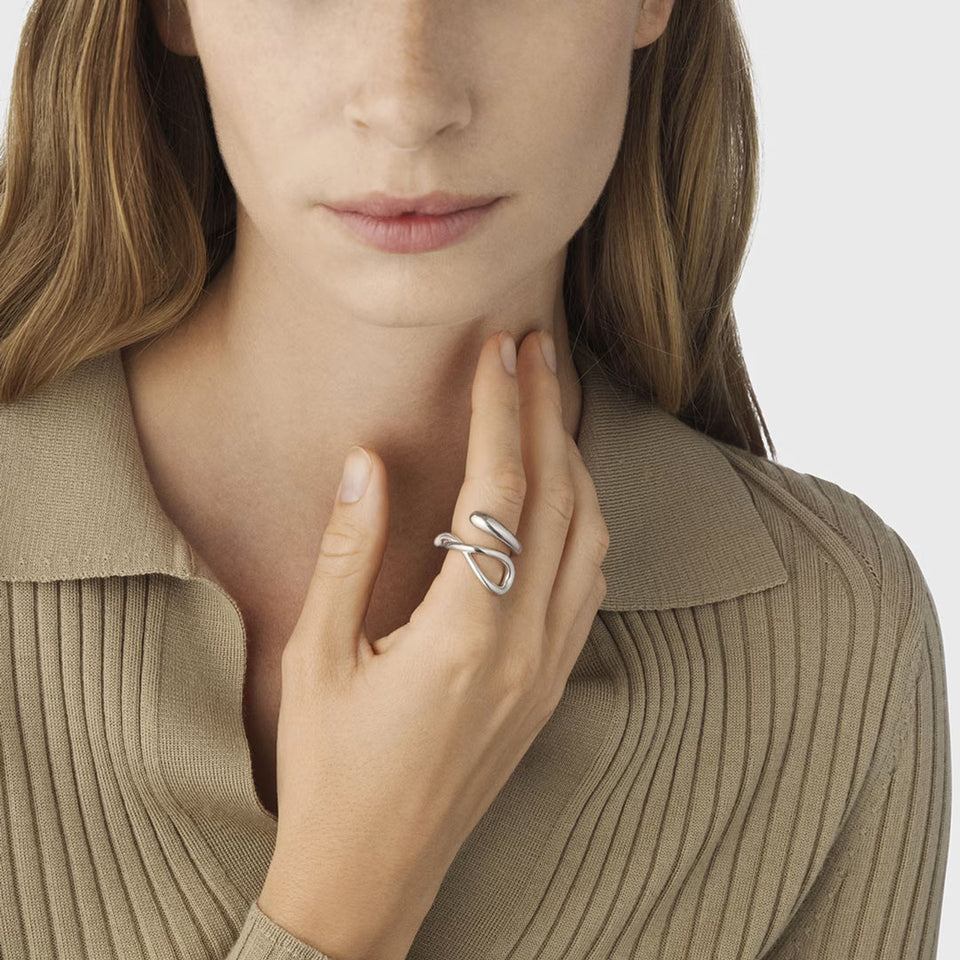 Georg Jensen Mercy Sterling Silver Swirl Ring at David M Robinson
