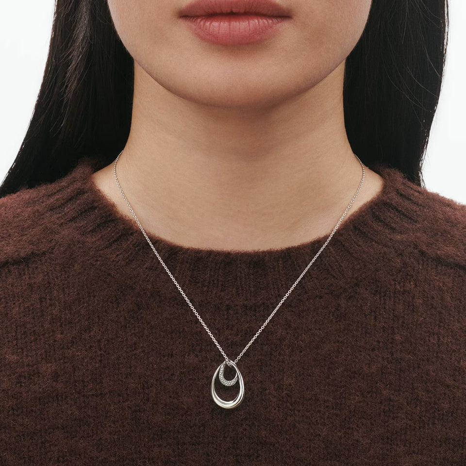 Georg Jensen Offspring Sterling Silver and Diamond Pendant at David M Robinson