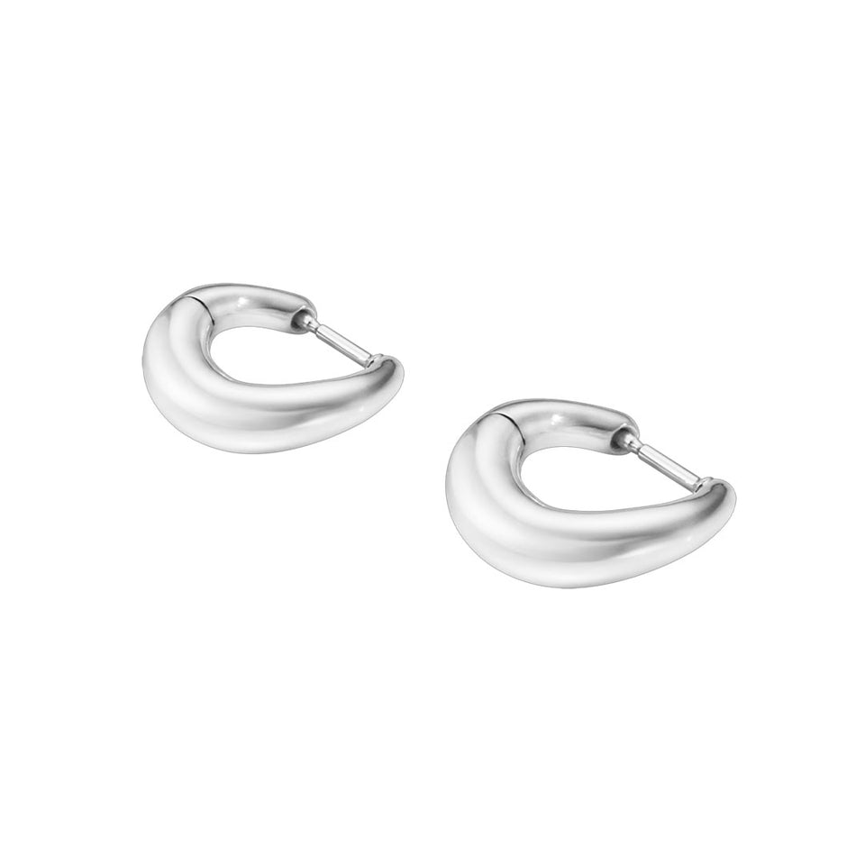 Georg Jensen Offspring Sterling Silver Small Earhoops at David M Robinson