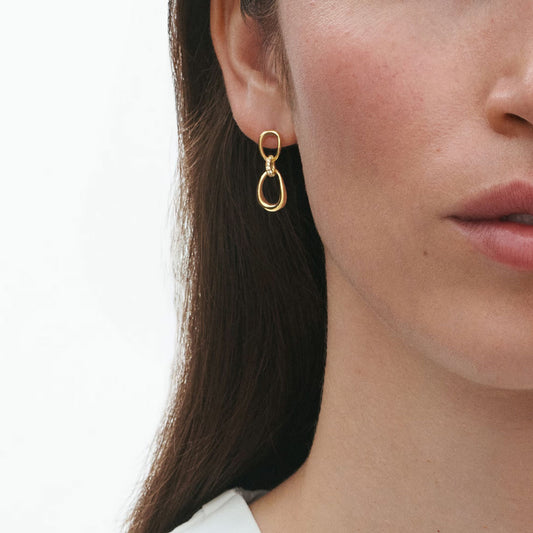 Georg Jensen Offspring 18ct Yellow Gold & Diamond Earrings at David M Robinson