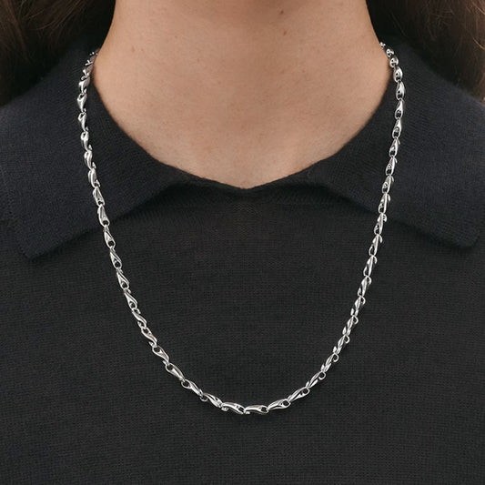 Georg Jensen Reflect Silver Slim Necklace at David M Robinson