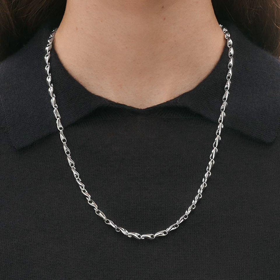 Georg Jensen Reflect Silver Slim Necklace at David M Robinson