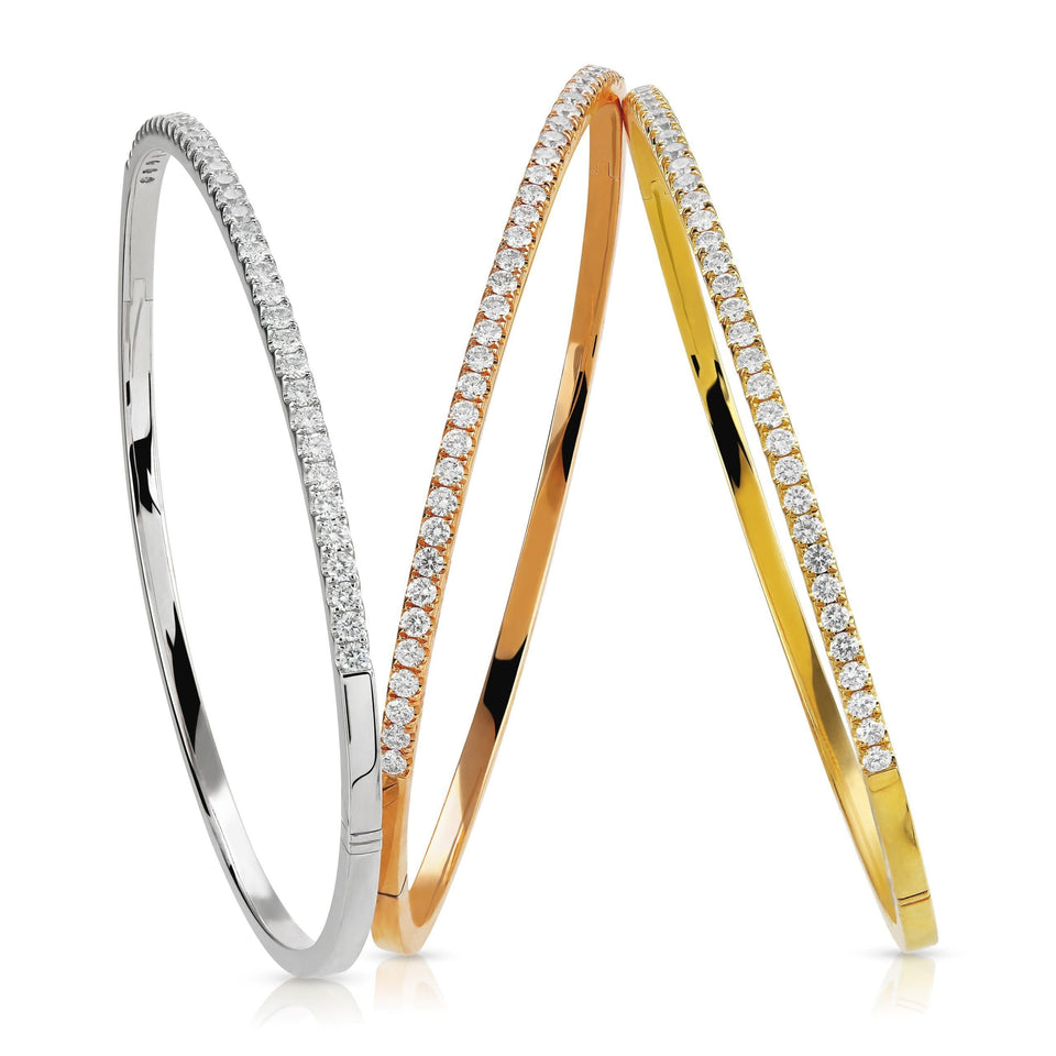 Love Lines Rose Gold Diamond Stacking Bangle