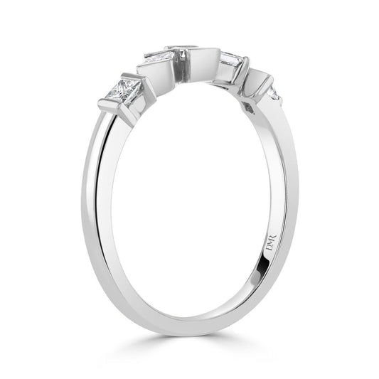 Hopscotch 18ct White Gold Diamond Stacking Ring at David M Robinson