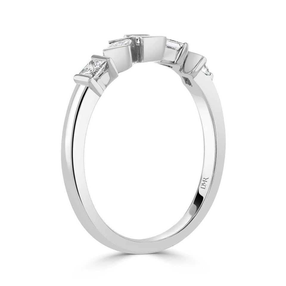 Hopscotch 18ct White Gold Diamond Stacking Ring at David M Robinson
