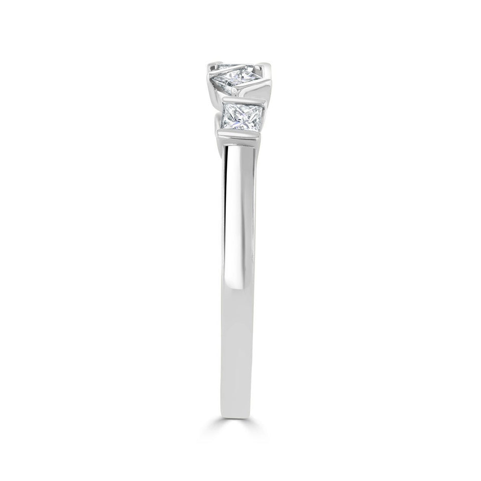 Hopscotch 18ct White Gold Diamond Stacking Ring at David M Robinson