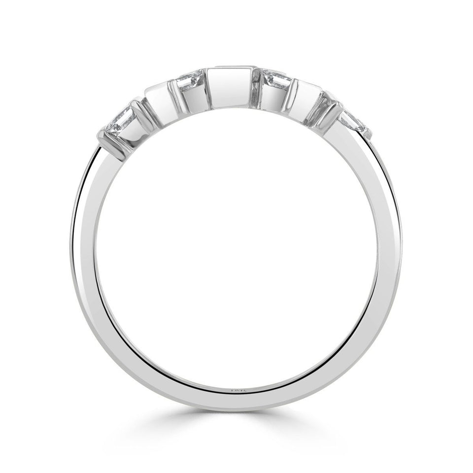 Hopscotch 18ct White Gold Diamond Stacking Ring at David M Robinson