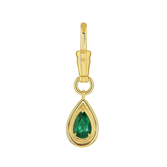 Emerald & Diamond Reversible Pendant Charm
