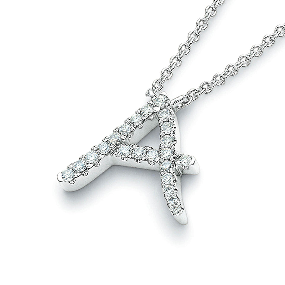 Initial White Gold Diamond Necklace