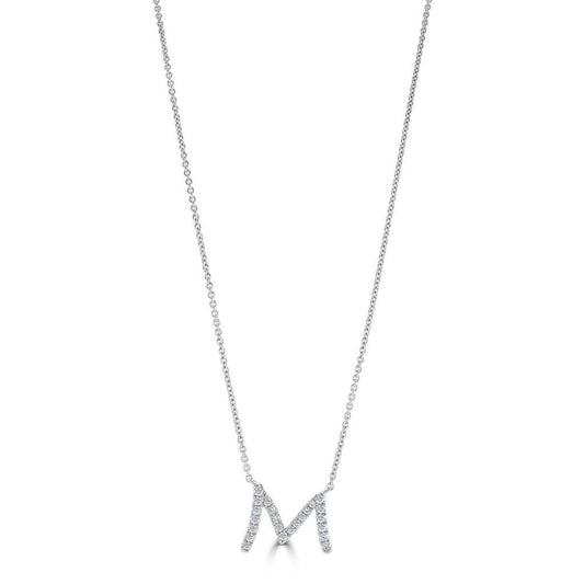 white gold and diamond initials necklace
