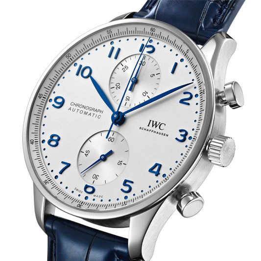 IWC Schaffhausen Portugieser Steel Chronograph 41mm Watch at David M Robinson