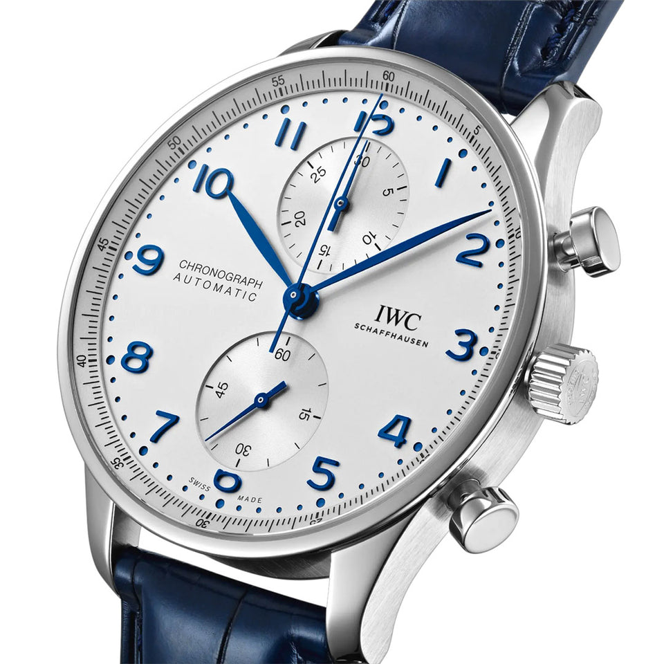 IWC Schaffhausen Portugieser Steel Chronograph 41mm Watch at David M Robinson