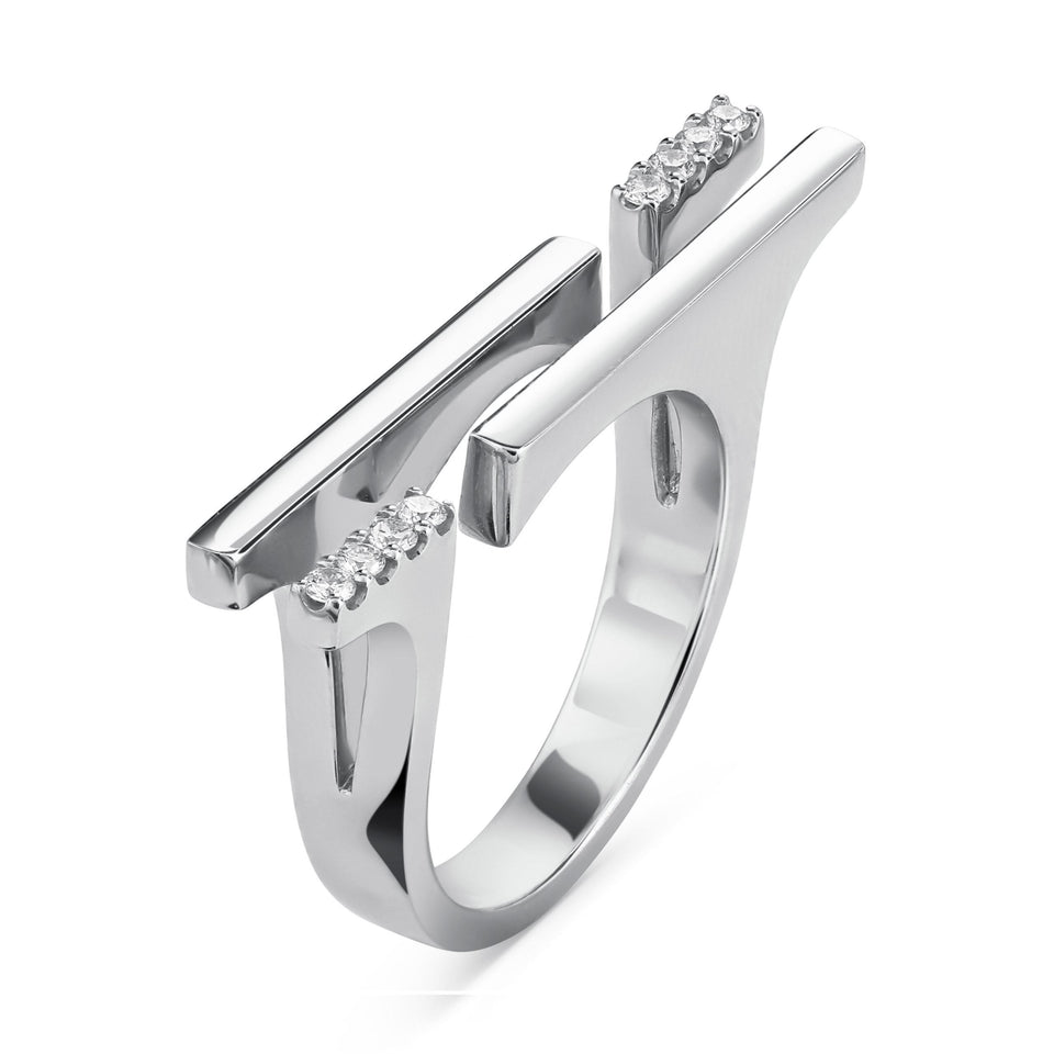 Love Lines 18ct White Gold Diamond Ring at David M Robinson