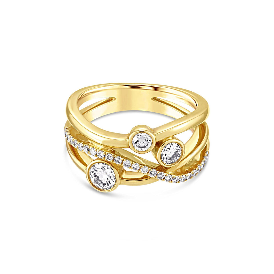 Lunar Yellow Gold Diamond Ring