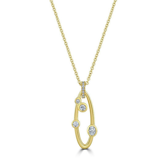 DMR Lunar Yellow Gold Diamond Small Pendant