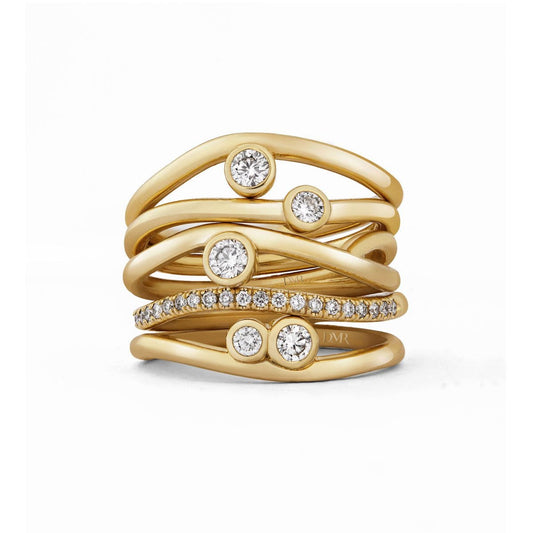 DMR Lunar Yellow Gold Diamond Stacking Ring