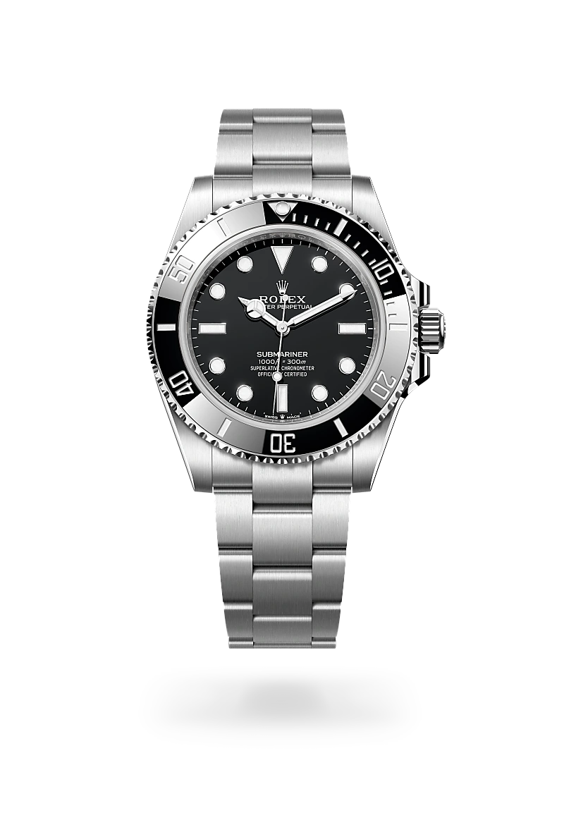 Rolex Submariner in Oystersteel with a Black dial, Unidirectional rotatable 60-minute graduated, scratch-resistant Cerachrom insert in black ceramic, numerals and graduations coated in platinum bezel, Oyster, three-piece solid links bracelet