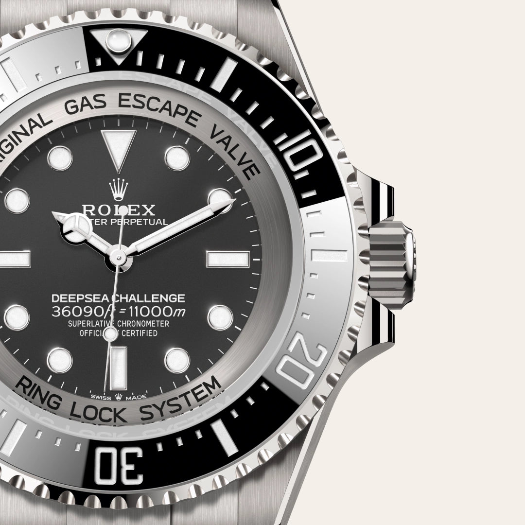 Rolex Deepsea Challenge in RLX titanium with a Intense black dial, Unidirectional rotatable 60-minute graduated, scratch-resistant Cerachrom insert in ceramic, numerals and graduations coated in platinum bezel, Oyster, three-piece solid links bracelet