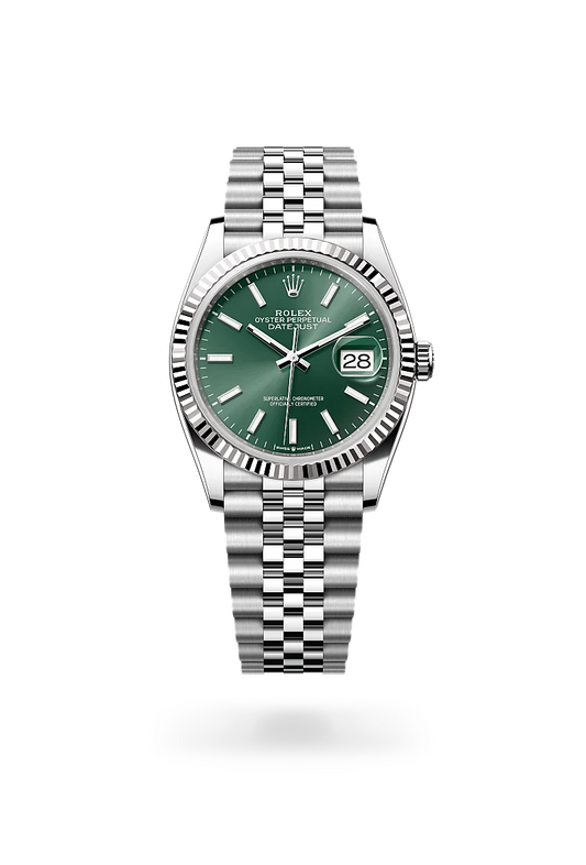 rolex Datejust 36 in White Rolesor - combination of Oystersteel and white gold, m126234-0051 - david m robinson