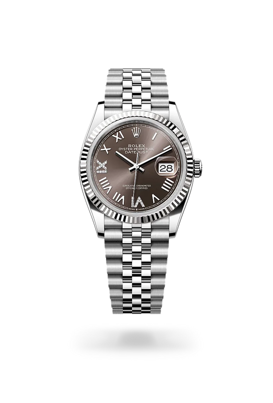 rolex Datejust 36 in White Rolesor - combination of Oystersteel and white gold, m126234-0071 - david m robinson