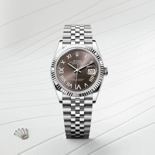 rolex Datejust 36 in White Rolesor - combination of Oystersteel and white gold, m126234-0071 - david m robinson