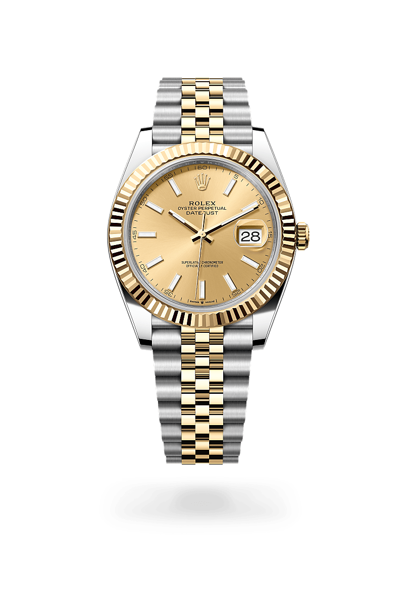 Rolex Datejust 41 in Yellow Rolesor - combination of Oystersteel and yellow gold with a Champagne-colour dial, Fluted bezel, Jubilee, five-piece links bracelet
