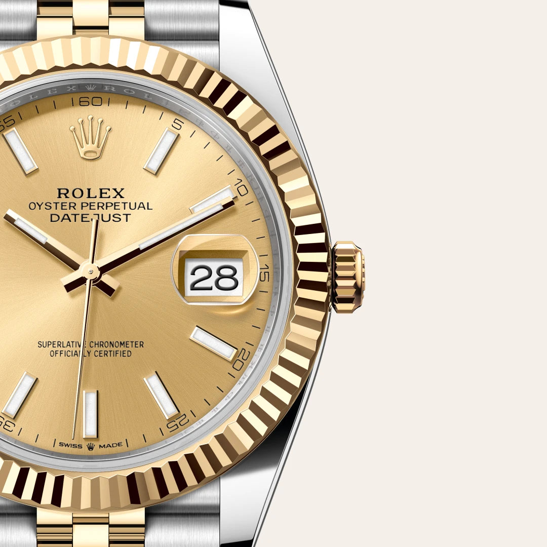 Rolex Datejust 41 in Yellow Rolesor - combination of Oystersteel and yellow gold with a Champagne-colour dial, Fluted bezel, Jubilee, five-piece links bracelet