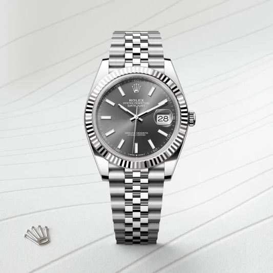 rolex Datejust 41 in White Rolesor - combination of Oystersteel and white gold, m126334-0014 - david m robinson